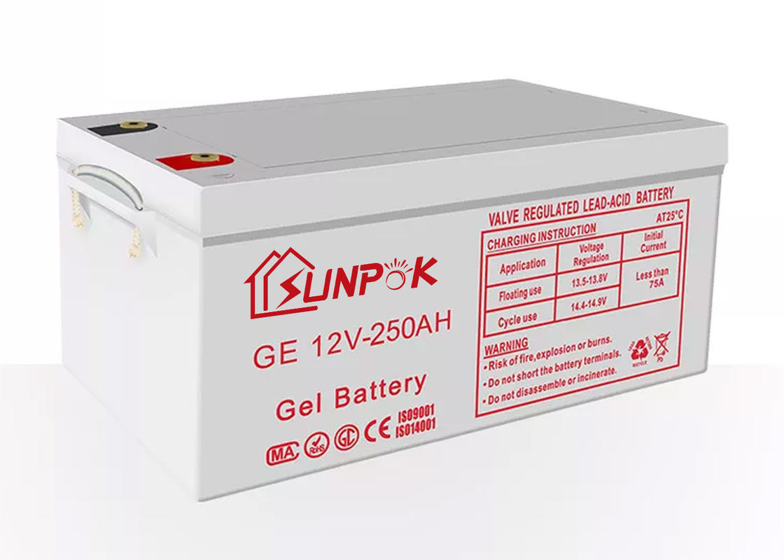 太陽深い周期のゲルの鉛酸蓄電池12v 200ah 250ahの太陽蓄電池