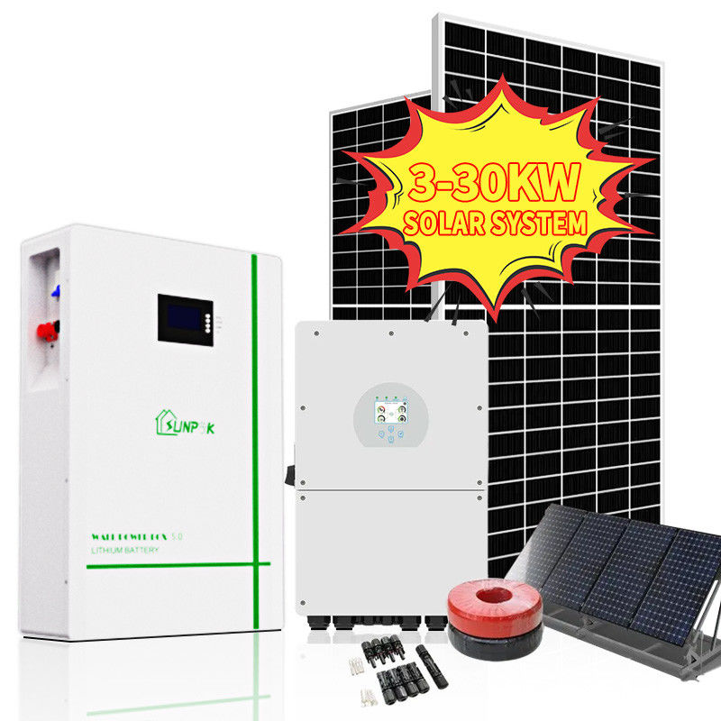 格子太陽キット3kw 5kva 5kw 15kw 10kwの雑種の太陽系を離れて完全なSunpok