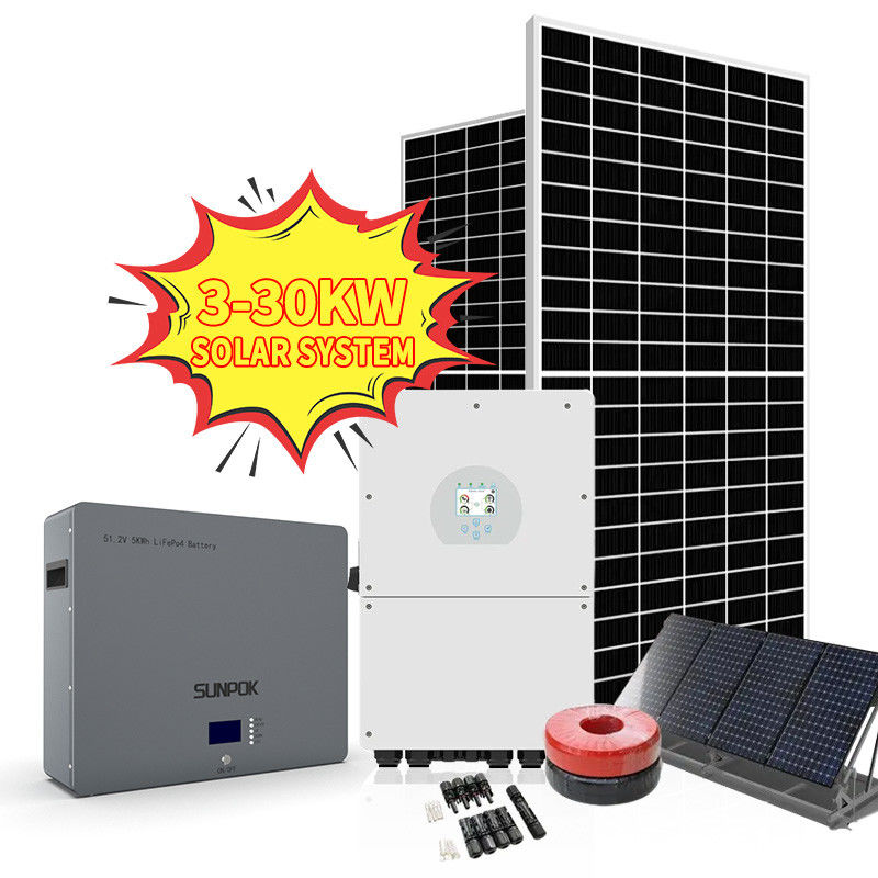 格子太陽エネルギーのエネルギー・システム5kv 3kva 5kw 8kwの完全な設計雑種の太陽電池パネルを離れて
