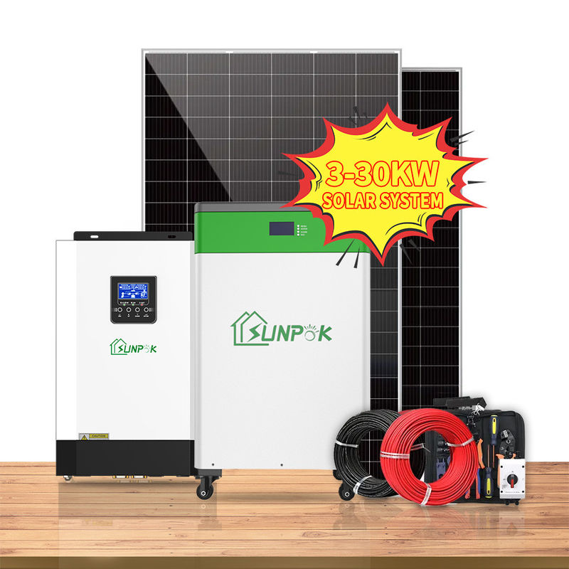 リチウム イオン太陽家システム10kw 20kw 30kw Pvパネルは格子太陽エネルギーの雑種を引き起こした