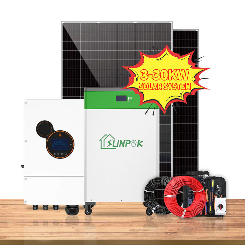 格子完全な太陽系を離れた家の雑種の太陽系のキット5kw 6kw 8kw 10kw雑種インバーター