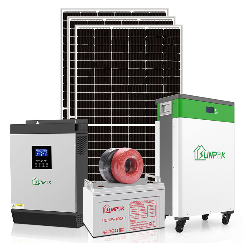Sunpokの家の太陽系10kwの太陽動力を与えられた家1KW 3KW 5KW 10KWの住宅の太陽取付け