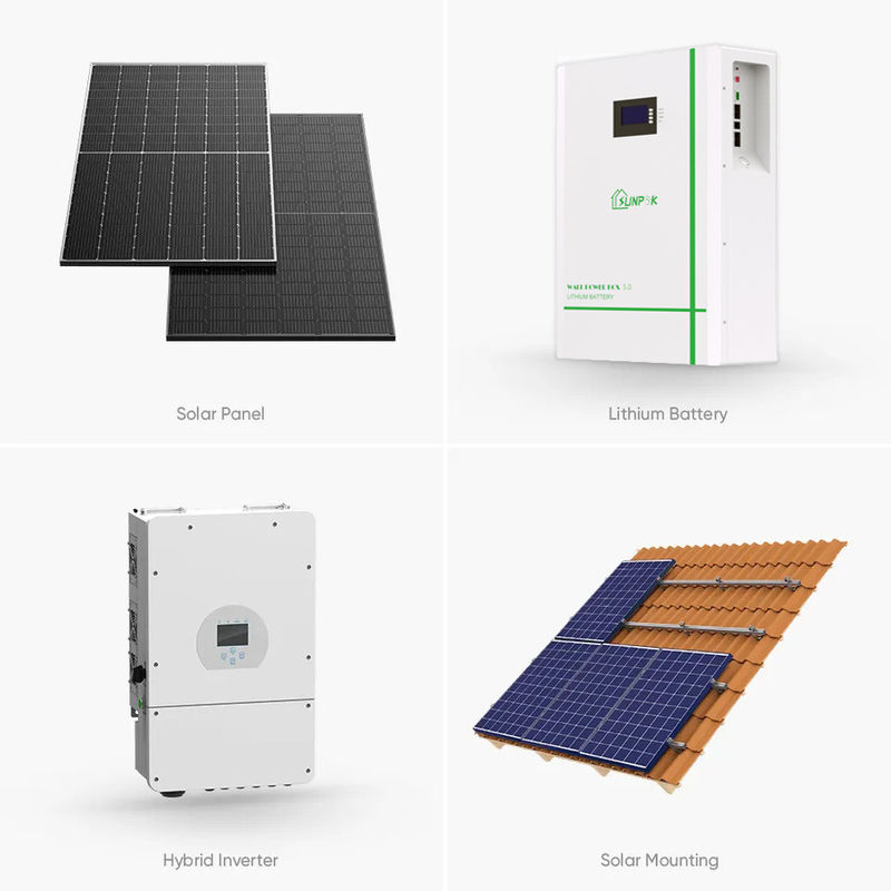 Sunpok 3kw 5kw 10kwの太陽家システム プレハブの家のための10のKwの太陽エネルギーシステム
