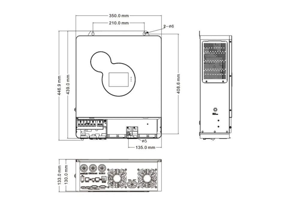 5kw格子を離れた雑種の太陽インバーター3kw 5.5kw 100a Mppt純粋な正弦波インバーター