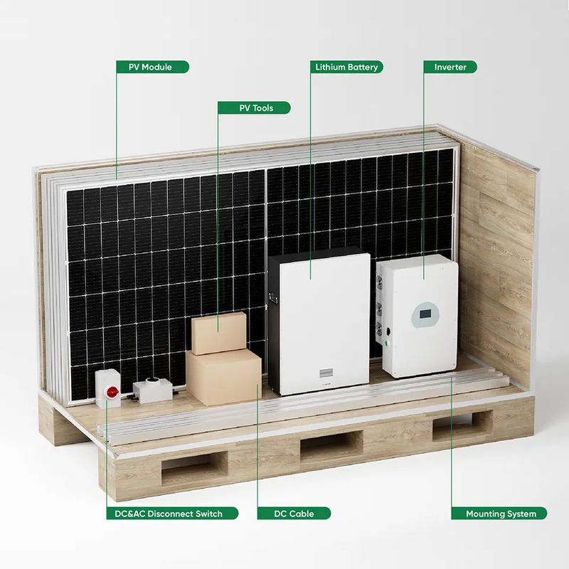 格子雑種インバーターの格子太陽キット5KW 6KW 8KW 10KWを離れて完全な300Ah