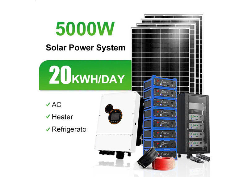 MPPT コントロール 薄膜太陽光パネル 48V 200ah 10kwh 20kwh 屋根マウント ソーラーラック