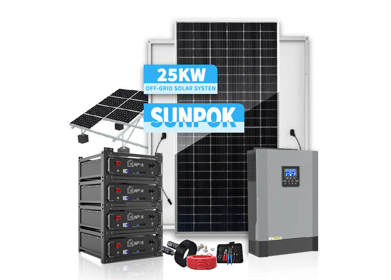 オフグリッド太陽光発電の地面搭載PVシステム 48V 200ah 300ah 1000W 3000W 太陽光発電の設置システム