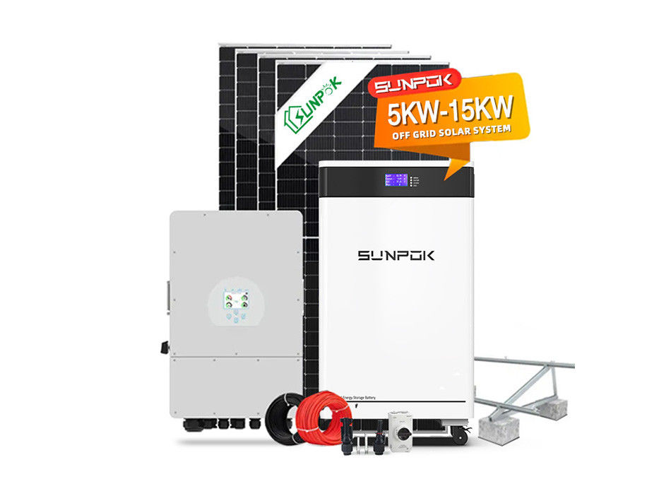 道路ハイブリッド太陽光発電システム 5kw インバーター付きハイブリッドオフグリッド 30kw リチウム電池太陽光システム