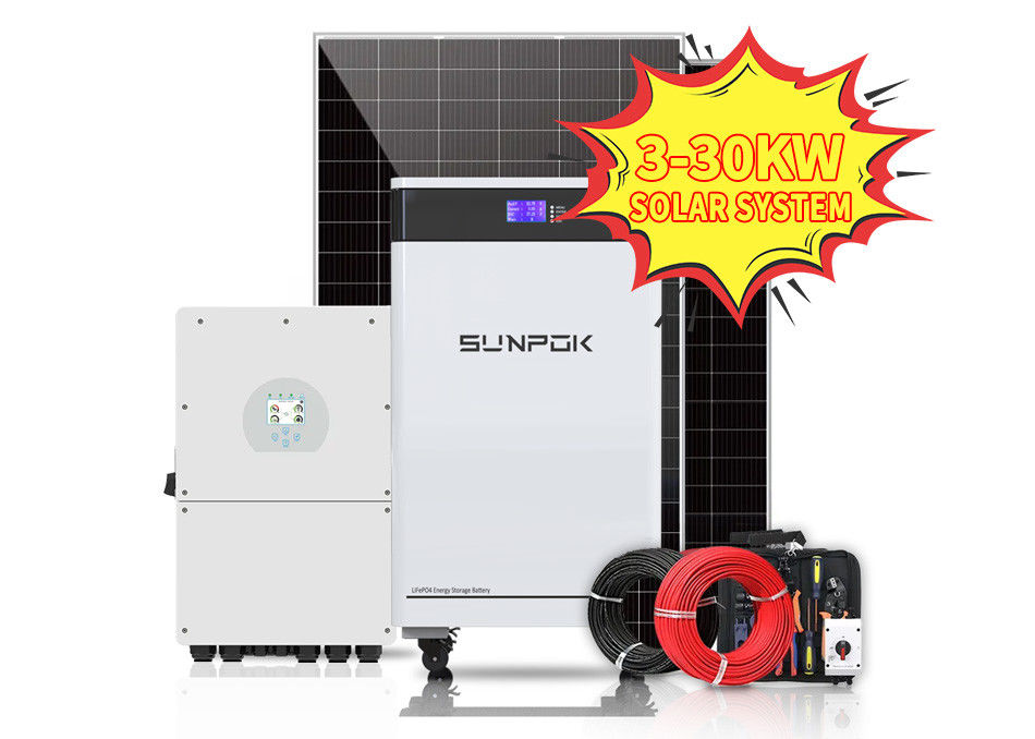 EU US 50kwハイブリッド太陽光発電システム 10kw 15kw 家用 20kw 30kw 産業用太陽光発電システム