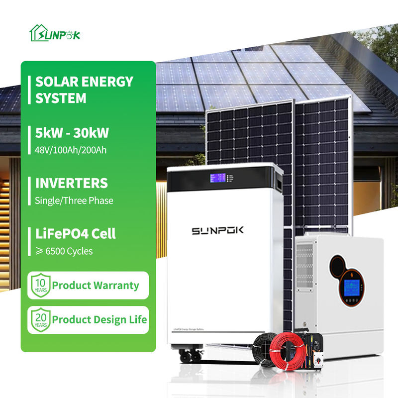 家庭用エネルギーハイブリッド太陽光システム 5KW 8KW 10KW 12KW 全セット太陽光発電パネル
