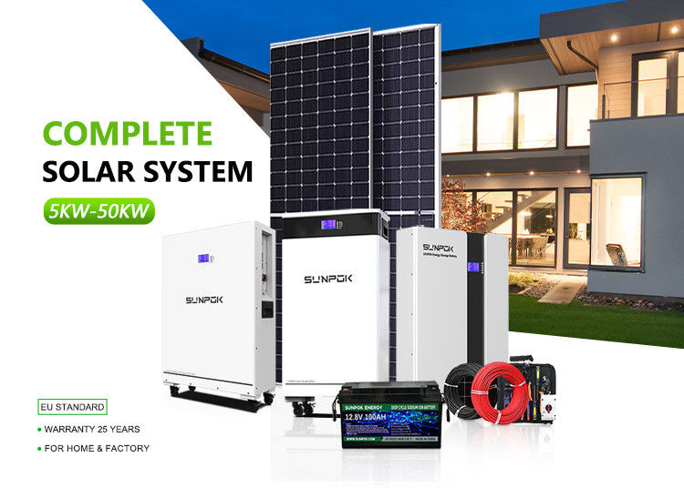 ハイブリッド太陽エネルギーインバーター システム用リチウム電池 5kw 15kw 30kw オフグリッドホームシステム