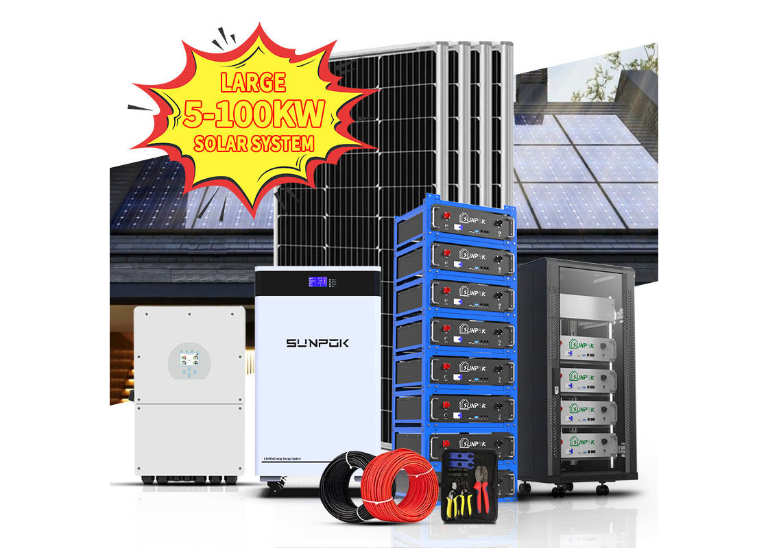オフ・グリッド・オン・グリッド・ハイブリッド・パワー・システム 3kw 5kw 10kw 太陽光発電システム