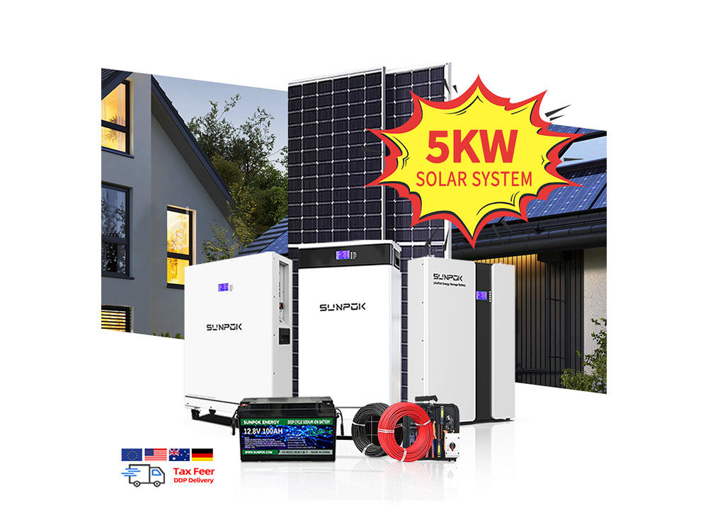 太陽光パネルシステム 5Kw 10Kw ハイブリッド 太陽光発電システム 家庭用 オフグリッド 完全セット