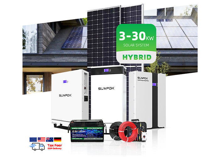 光伏10Kw12Kw15Kwハイブリッド太陽光発電システム インバーター付き家庭用太陽光パネル