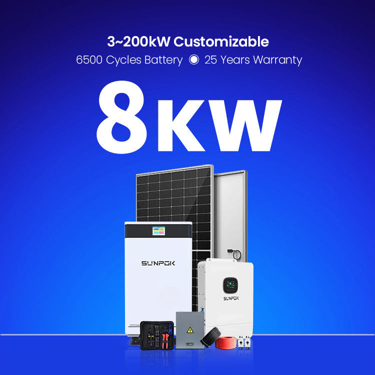太陽光発電システム 完全 パッケージ 5kw 8kw 10kw 10kw ハイブリッドオフグリッド キット リチウムイオン電池付き