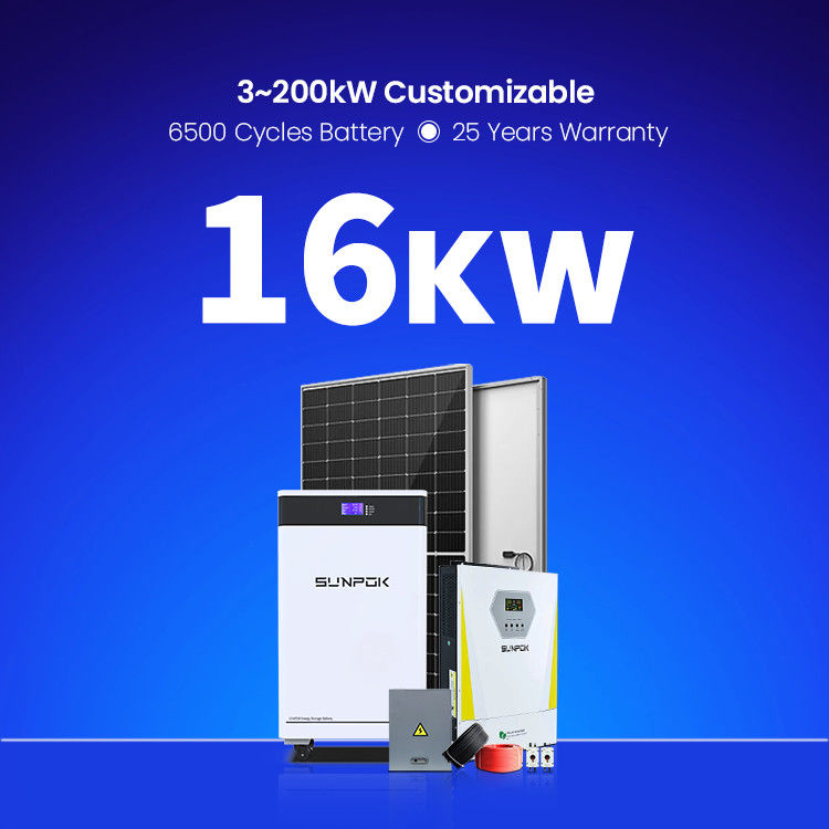 ソーラーパネル発電システム 15Kva 16KW 18KW 完全な家庭用ハイブリッド太陽光発電システム