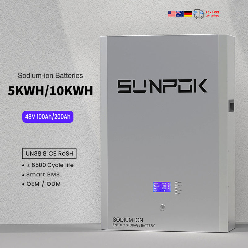 48V 51.2V 5kwh 10kwh ナトリウムイオン電池 ナトリウムイオン貯蔵電池 太陽壁 ナトリウムイオン充電電池