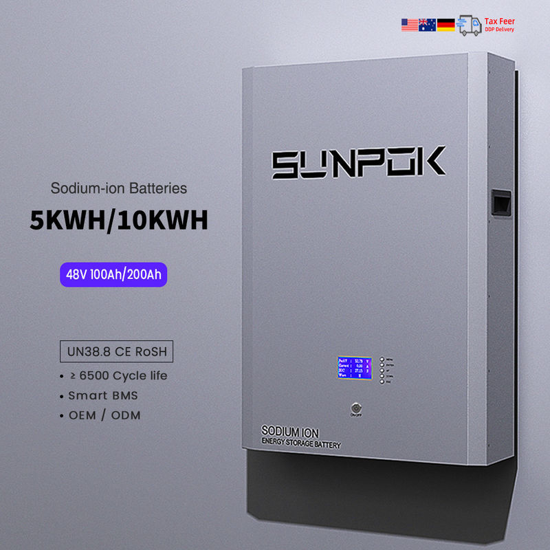 ナトリウム電池 48V バッテリー エネルギー貯蔵 5Kwh 48V 200Ah 100Ah Lifepo4 壁掛けナトリウムイオン電池パック