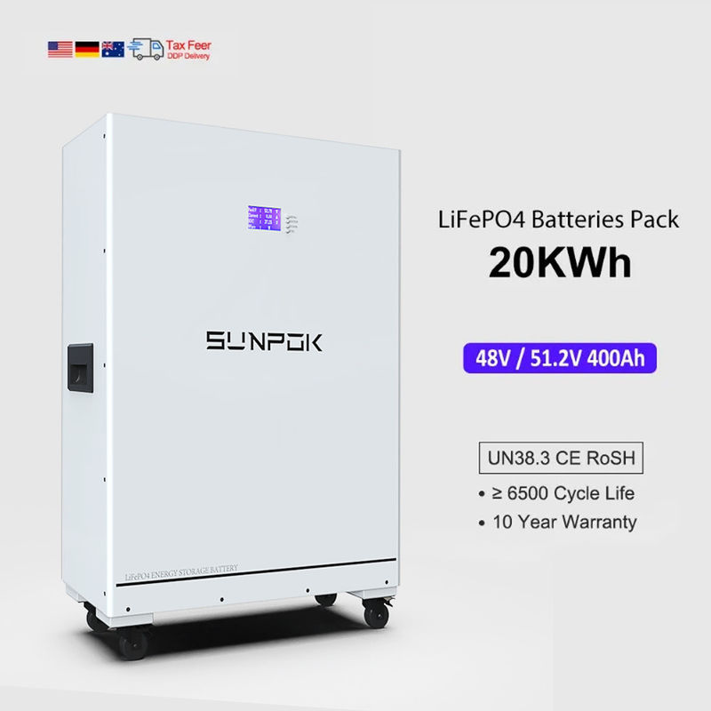 48V 400Ah 20Kwh ホームエネルギー貯蔵 太陽電池 多機能 リチウムイオン Lifepo4 400Ah 20Kwh 多機能 太陽エネルギー