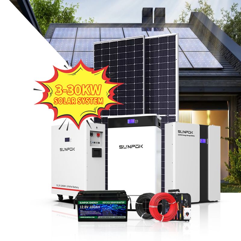 Complete Hybrid Solar Energy Storage System 5KW 10KW 15KW 20KW Off/On Grid Solar System With Lithium Battery