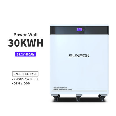 48V 600Ah Lithium Lifepo4 Lipo4 Battery 51.2V 30Kwh Energy Storage 30Kw Battery for Solar Power System