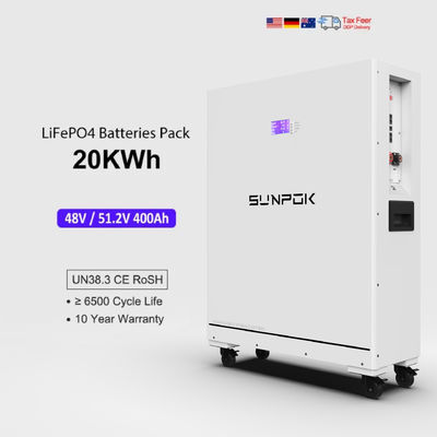 48V 400Ah Solar Lithium Battery Pack 20kwh Solar Energy System LiFePO4 Energy Storage Battery