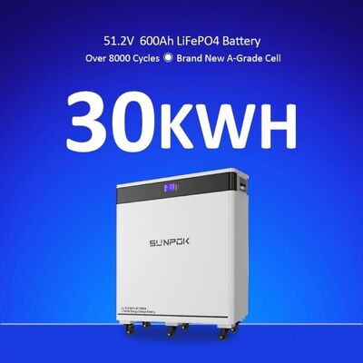 リチウムライフポ4 エネルギー貯蔵 8000 サイクル リチウムイオン電池 51.2v 30kWh 32kWh 電池パック