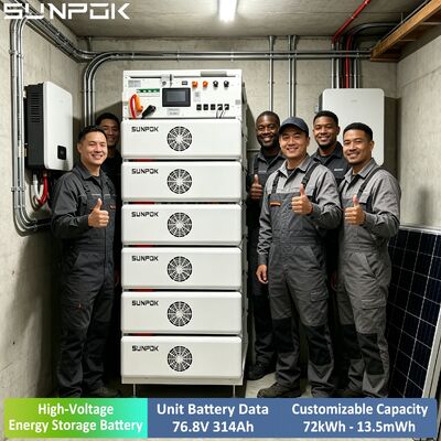 SUNPOK 高電圧リチウムバッテリー 76.8V 314AH 100kWh 200kWh 500kWh LiFePO4バッテリーシステム 業務用 在庫あり