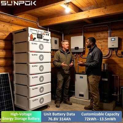 SUNPOK 76.8V 314AH 24.12kWH 高電圧エネルギー貯蔵システム 光伏ハイブリッド 商用産業用 中国製