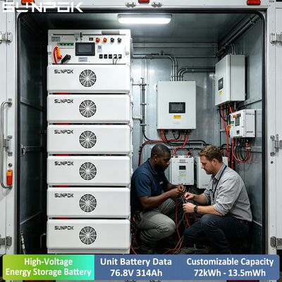 SUNPOK 高圧レック式住宅用貯蔵システム 76.8V 24KWH 314ah Lifepo4 太陽電池 リチウム電池