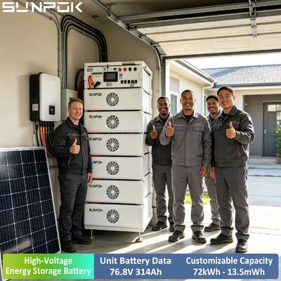 サンポック 絶電 24.12kWh 314Ah 76.8V 高圧ソーラー LFP LiFePO4 バッテリーバンク