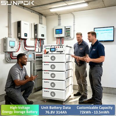 SUNPOK 76.8V 314Ah リチウムイオンバッテリーパック ソーラーバッテリー 265kWh ハイブリッドオフグリッドストレージシステムプロジェクト用リチウムバッテリー