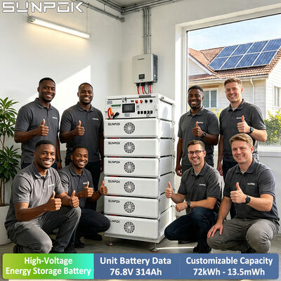 SUNPOK リチウムイオンバッテリーパック（ボックス、ラック、ESSキャビネット付き）76.8V 314Ah LiFePO4 8000サイクル 太陽光発電蓄電システム