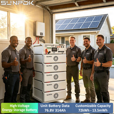 SUNPOK Lifepo4 ホーム バッテリー 76.8V 314AH リチウムイオン バッテリー パック 高圧エネルギー貯蔵 バッテリー